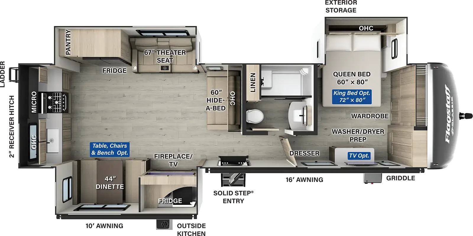 Flagstaff Classic Travel Trailers 832RKSB Floorplan